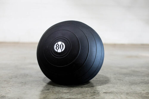 black 80 pound medicine ball